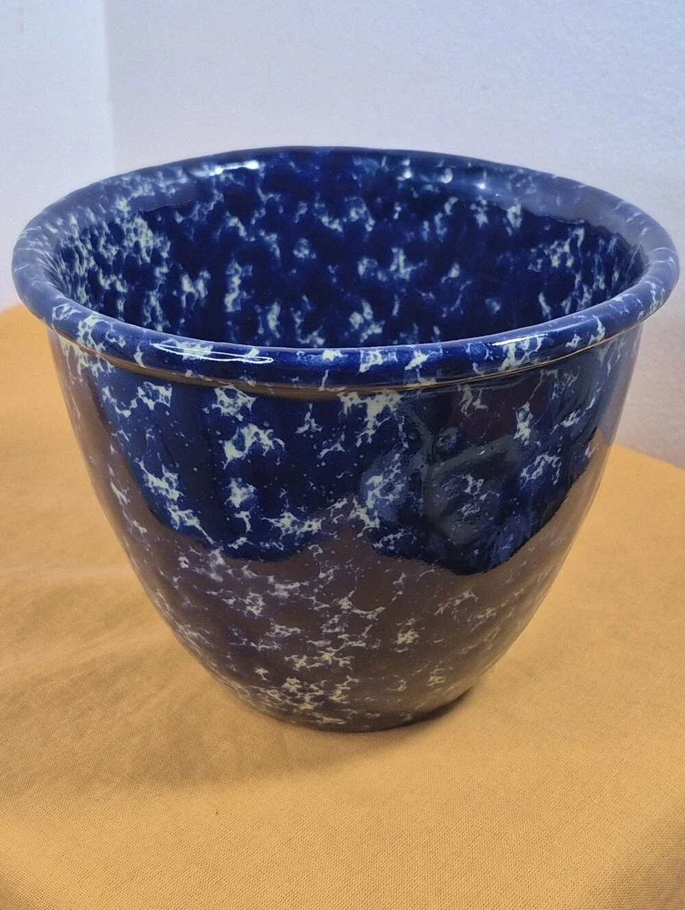 Bennington Potters Vermont Blue Agate Spongeware Mixing Bowl #1876 *Mint